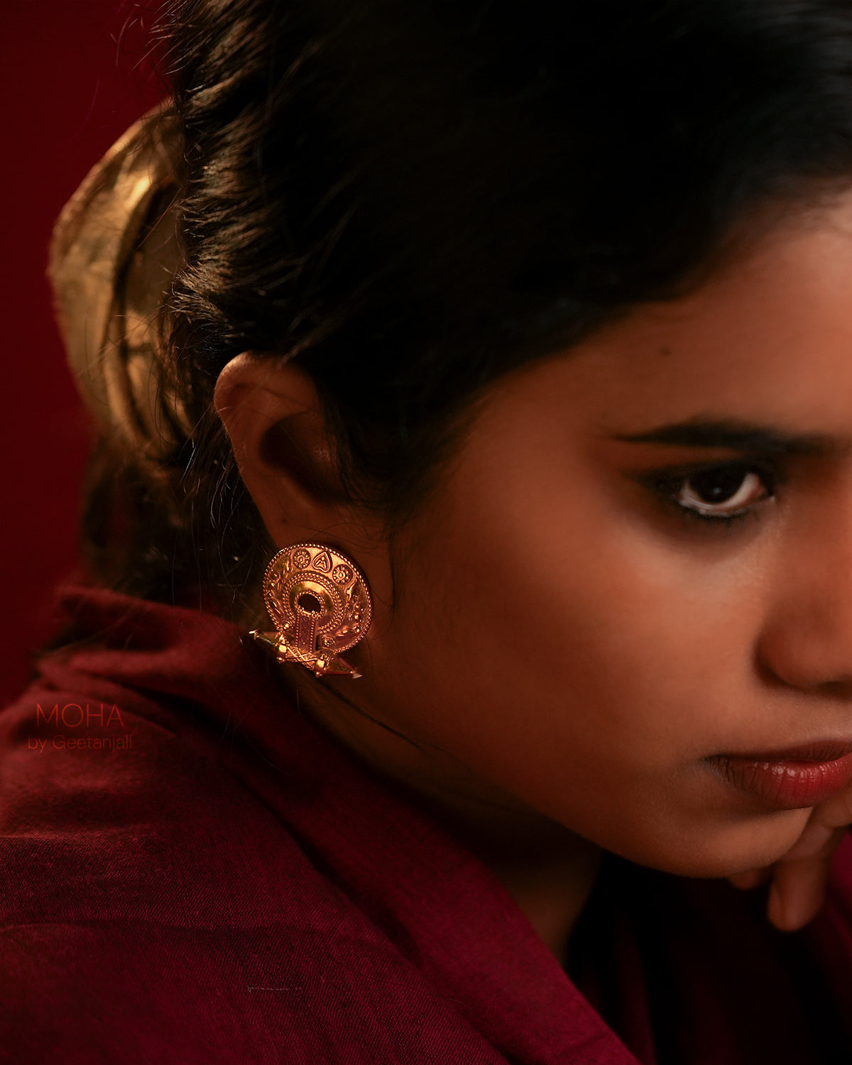 Akota Silver Stud Earrings by MOHA (Gold plated)