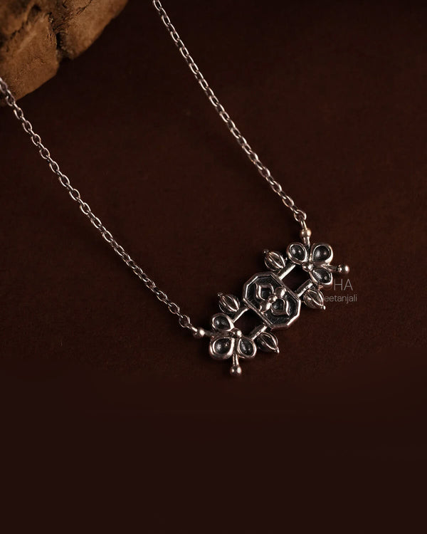Alpana Silver Pendant with Chain by MOHA