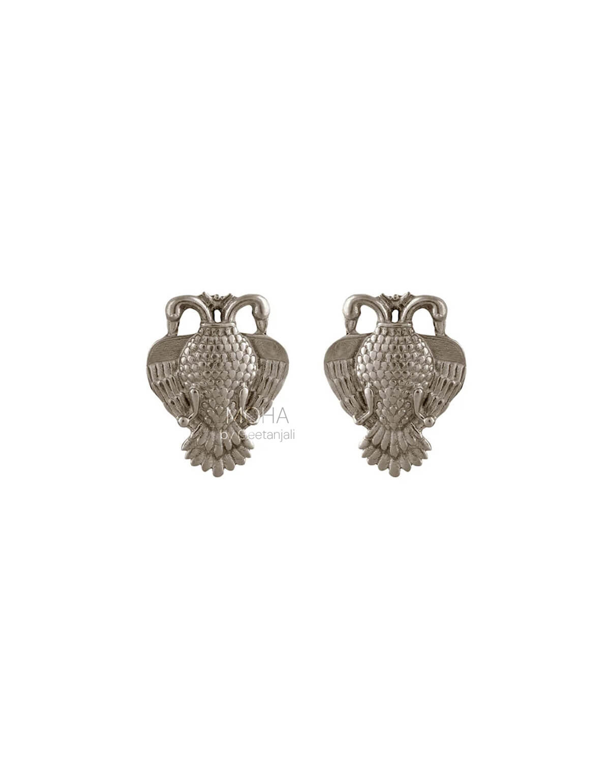 Aras (Gandabherunda) Silver Stud Earrings - Small by MOHA