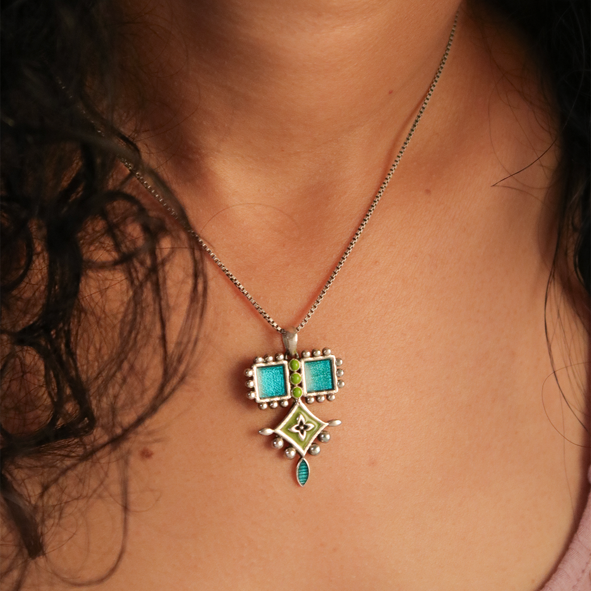Aakriti Silver Chain Pendant by MOHA