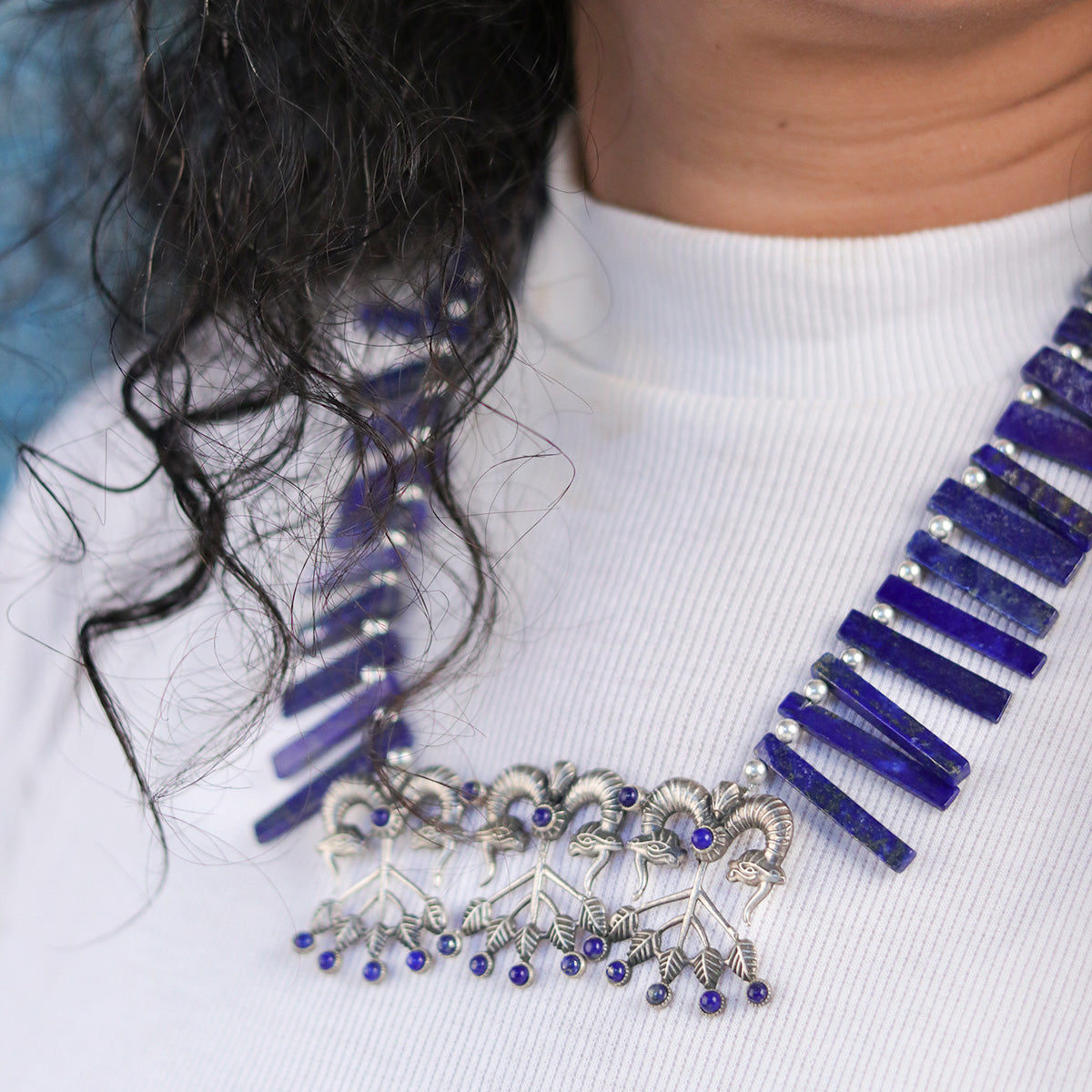 Shringa Silver Necklace By Moha