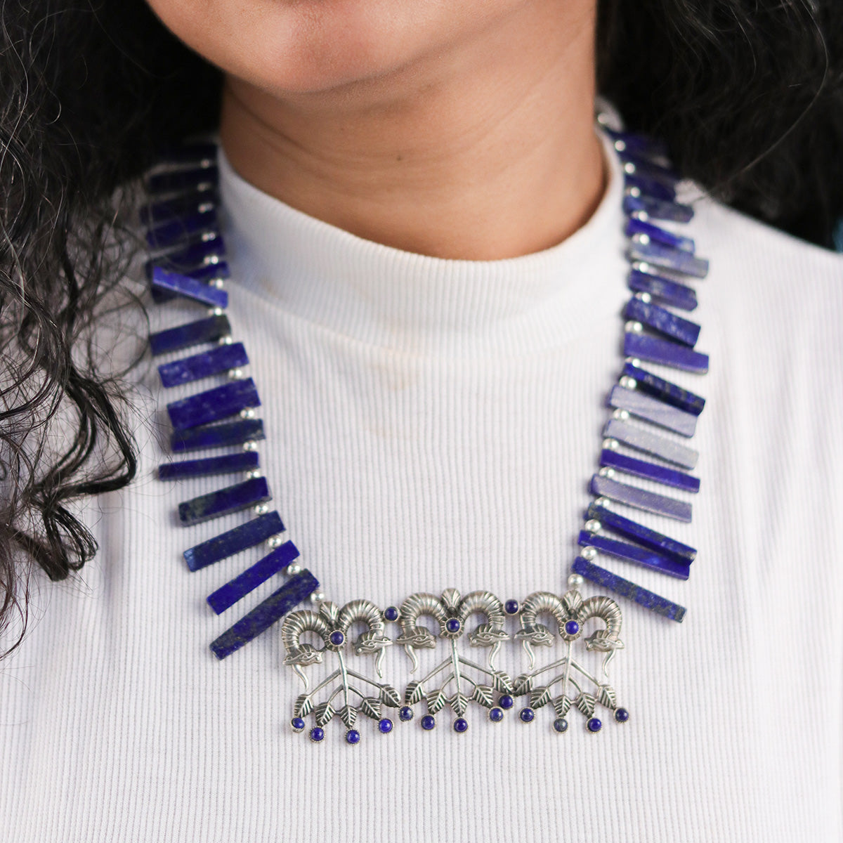 Shringa Silver Necklace By Moha