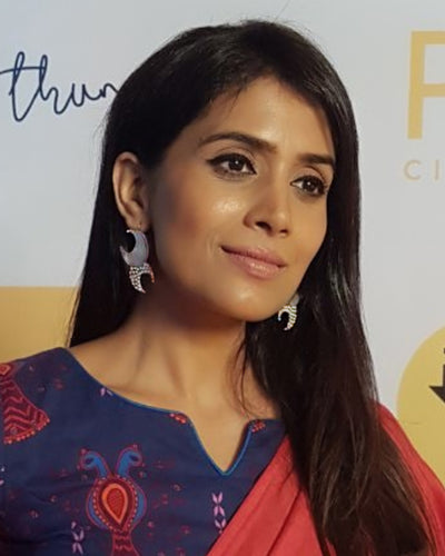 Moon Dangle Silver Earrings