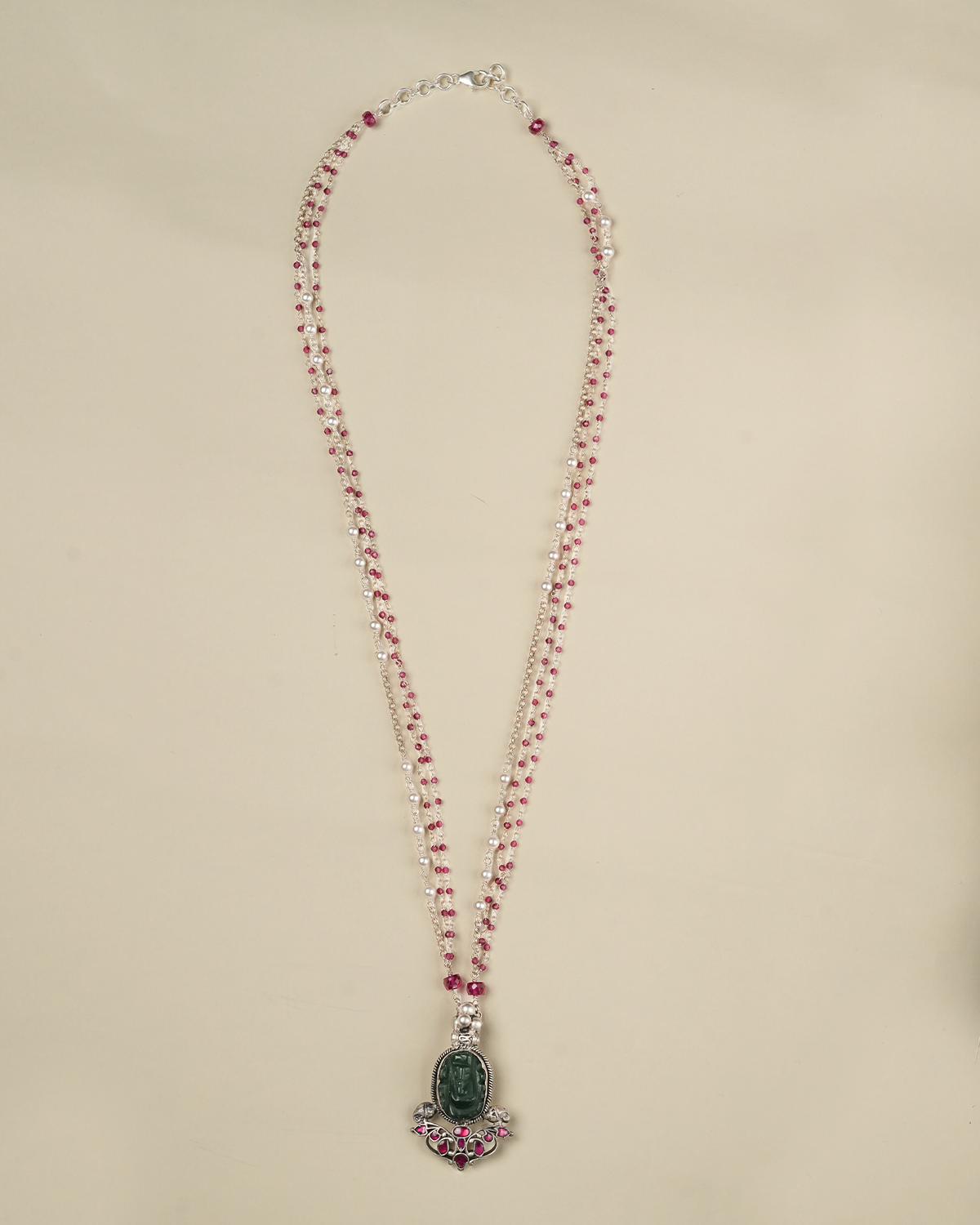 Shubh Ratna Silver Pendant with Chain by MOHA