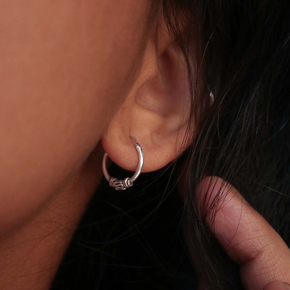 Mia Silver hoops Earrings by Moha