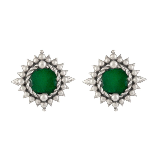 Sea Green Smart Earrings in Silver Plating – SAV JEWELS