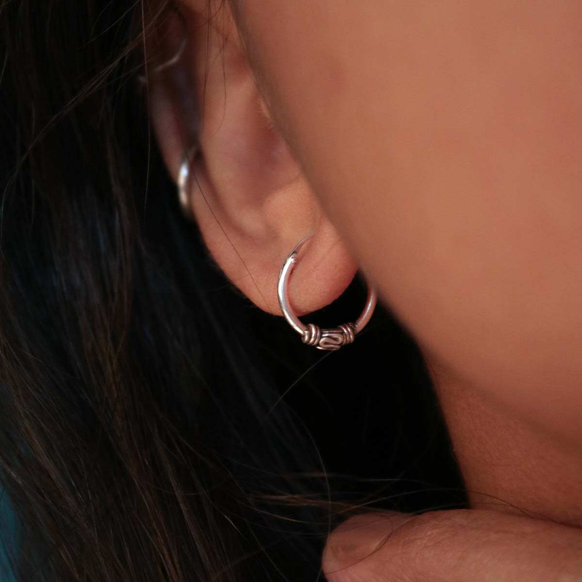 Mia Silver hoops Earrings by Moha