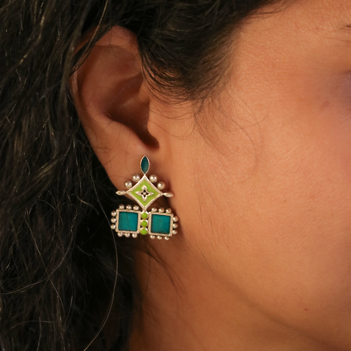 Aakriti Silver Earrings by MOHA