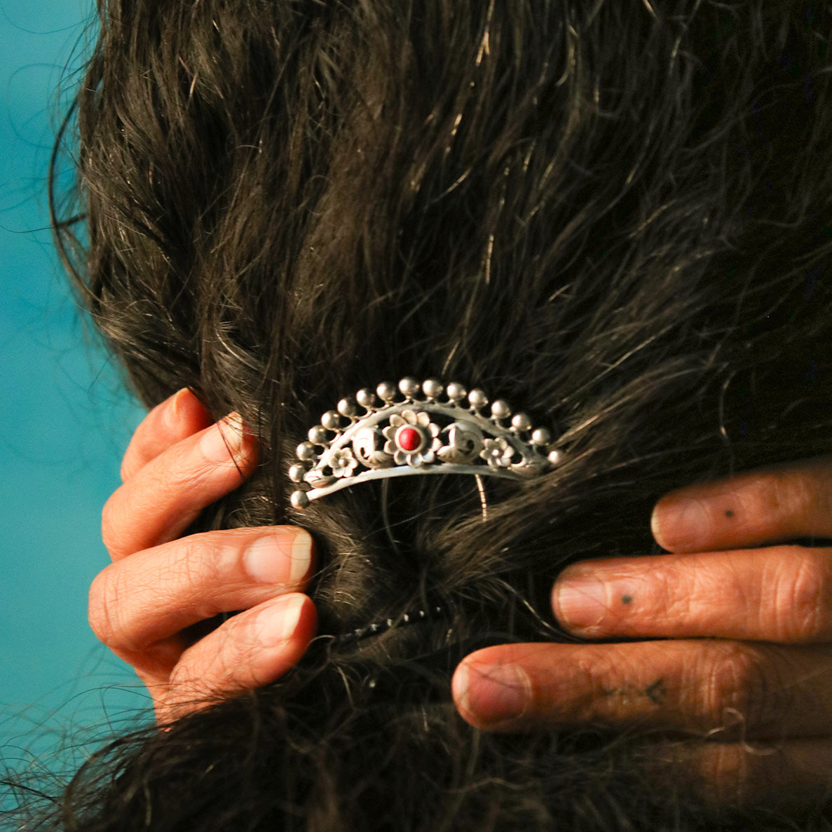 Kiran Silver Hairpin by MOHA