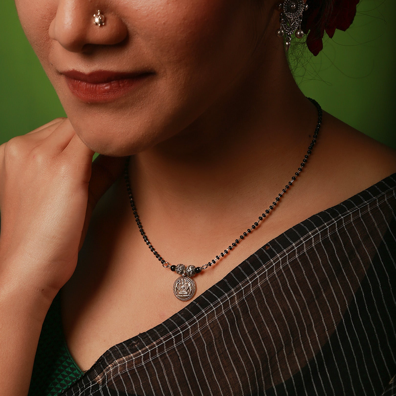 Lakshmi Silver Mangalsutra by MOHA