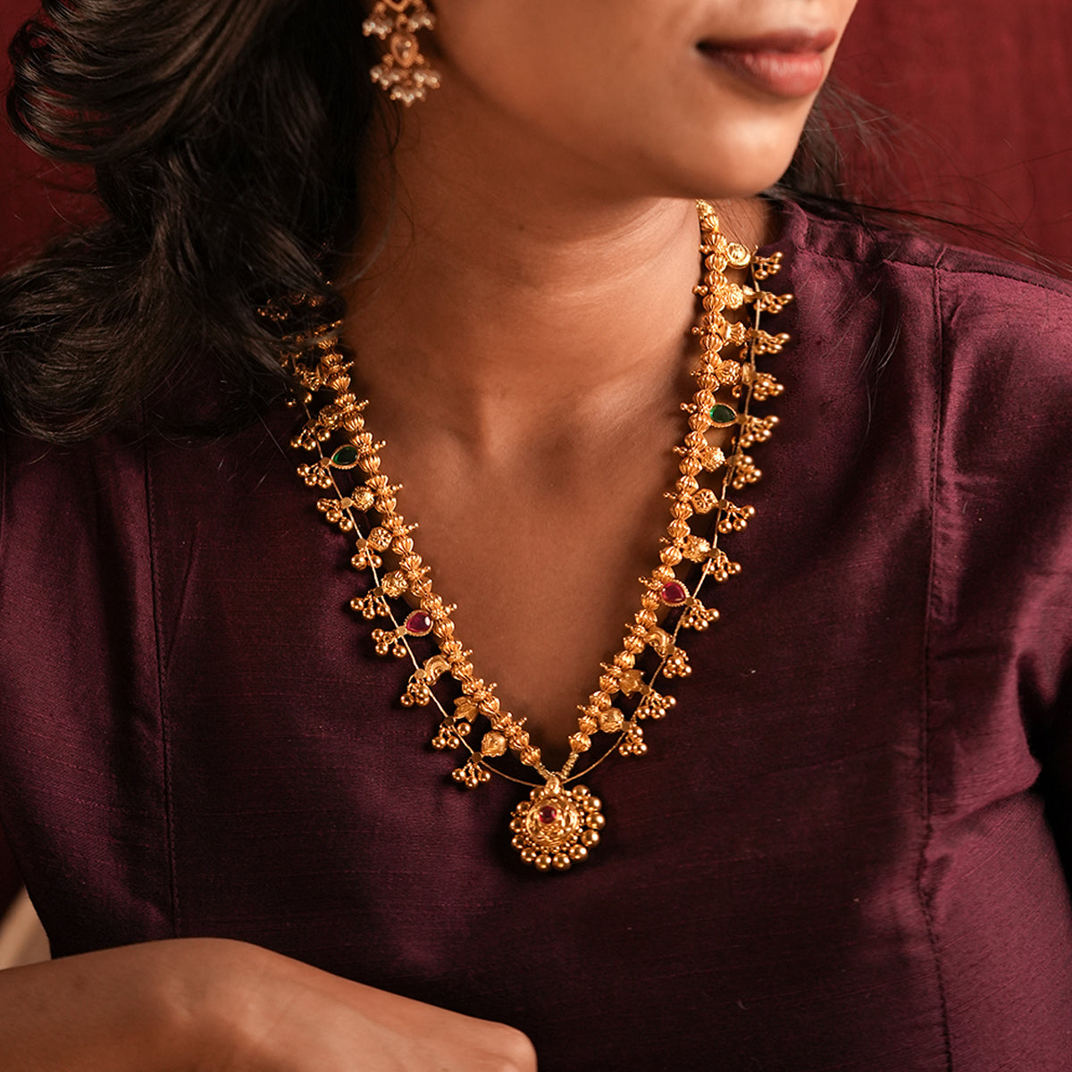 Kolhapur Saaj Necklace Gold plated by Moha