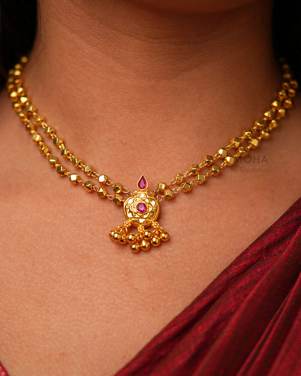Ashtapailu Silver Necklace by MOHA (Gold Plated)