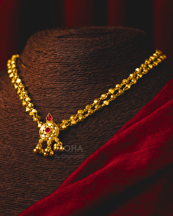 Ashtapailu Silver Necklace by MOHA (Gold Plated)