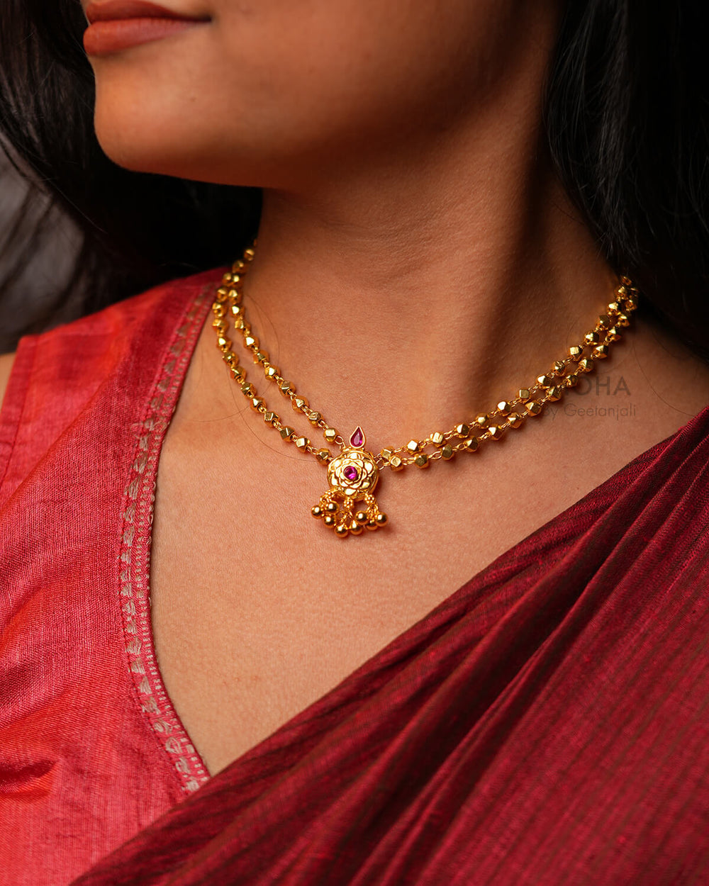 Ashtapailu Silver Necklace by MOHA (Gold Plated)