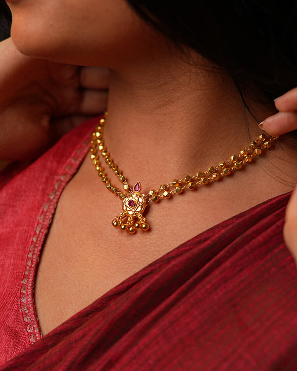 Ashtapailu Silver Necklace by MOHA (Gold Plated)