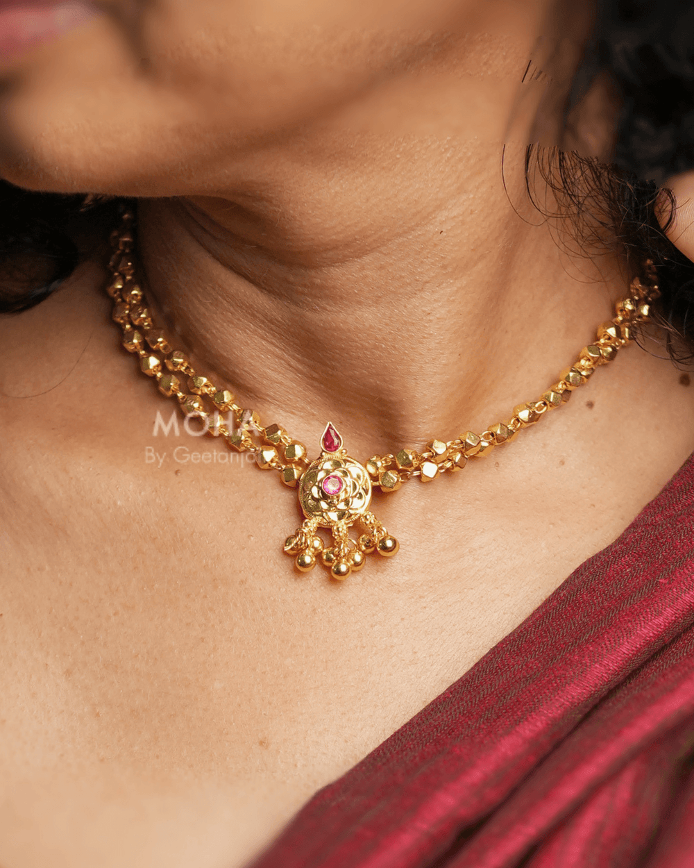 Ashtapailu Silver Necklace by MOHA (Gold Plated)