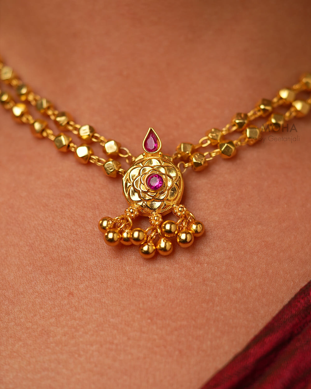 Ashtapailu Silver Necklace by MOHA (Gold Plated)