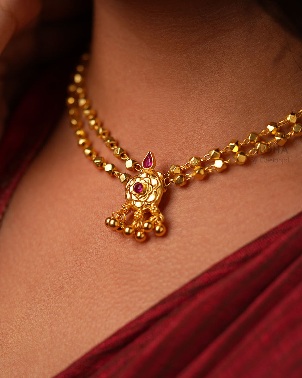 Ashtapailu Silver Necklace by MOHA (Gold Plated)