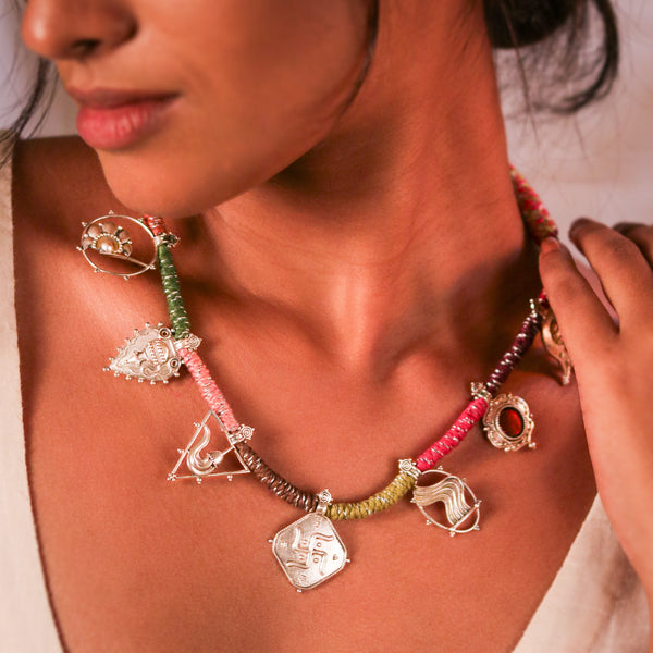 Ashtasutra Silver Necklace by Moha
