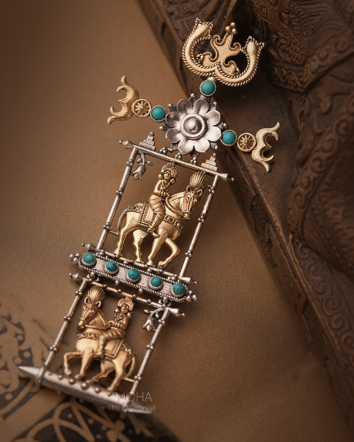 Ashwa Rohak Silver Pendant by Moha (Only Pendant)