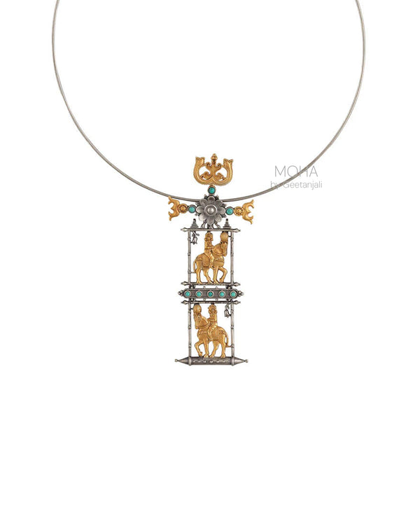 Ashwa Rohak Silver Pendant Hasli by MOHA