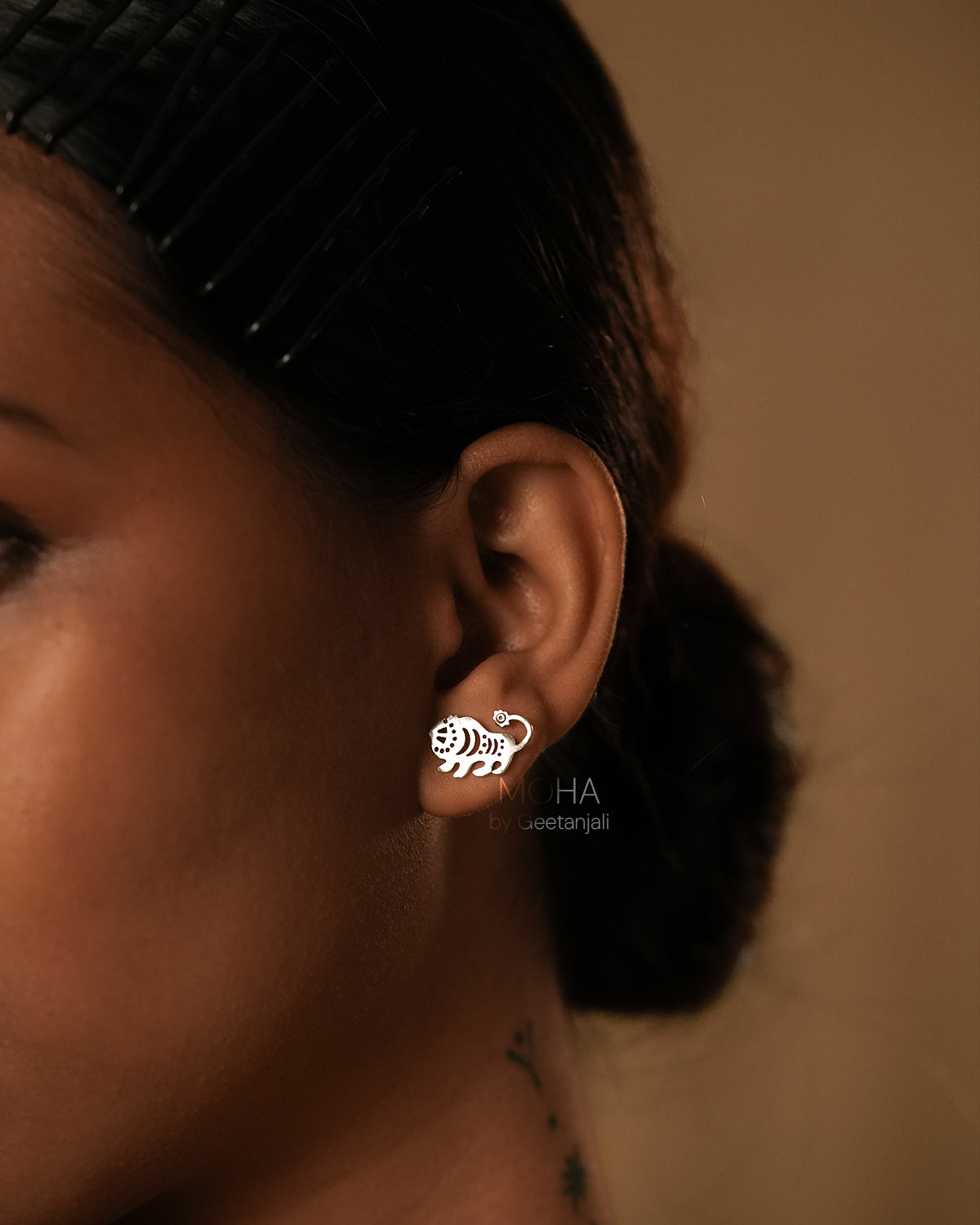 Baagh Silver Studs by MOHA