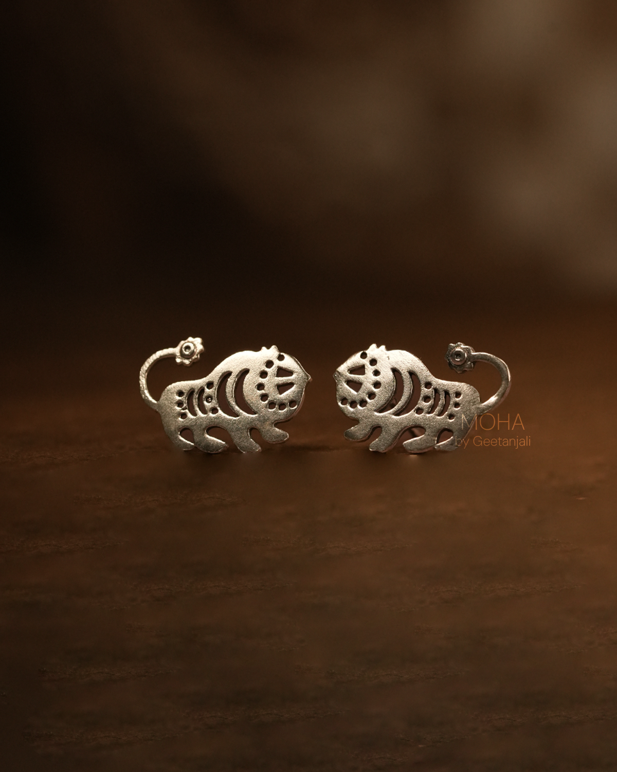 Baagh Silver Studs by MOHA
