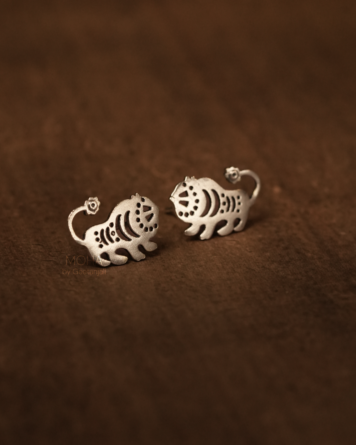 Baagh Silver Studs by MOHA