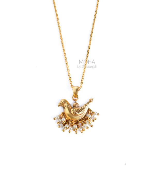 Baby Sarika Silver Chain Pendant [Gold Plated] By MOHA