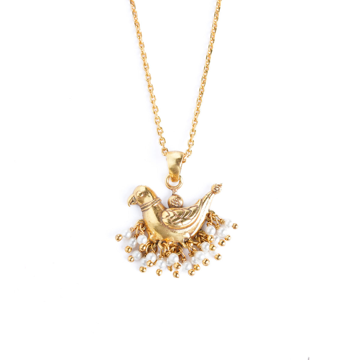 baby sarika silver chain pendant gold plated by moha