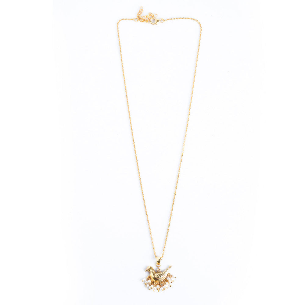 baby sarika silver chain pendant gold plated by moha