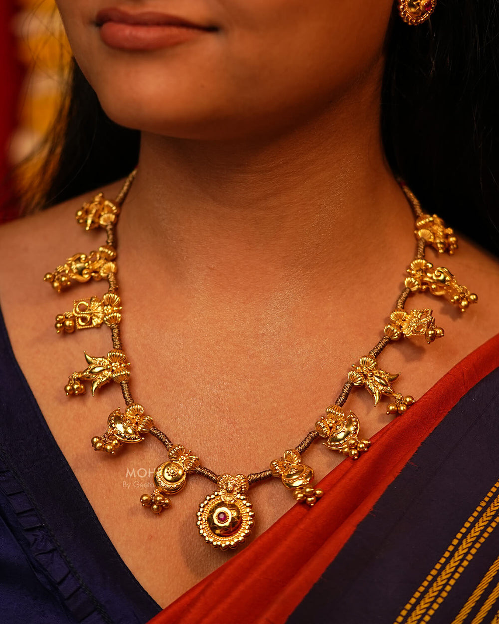 Bhavani Saaj Necklace by MOHA (Gold Plated)