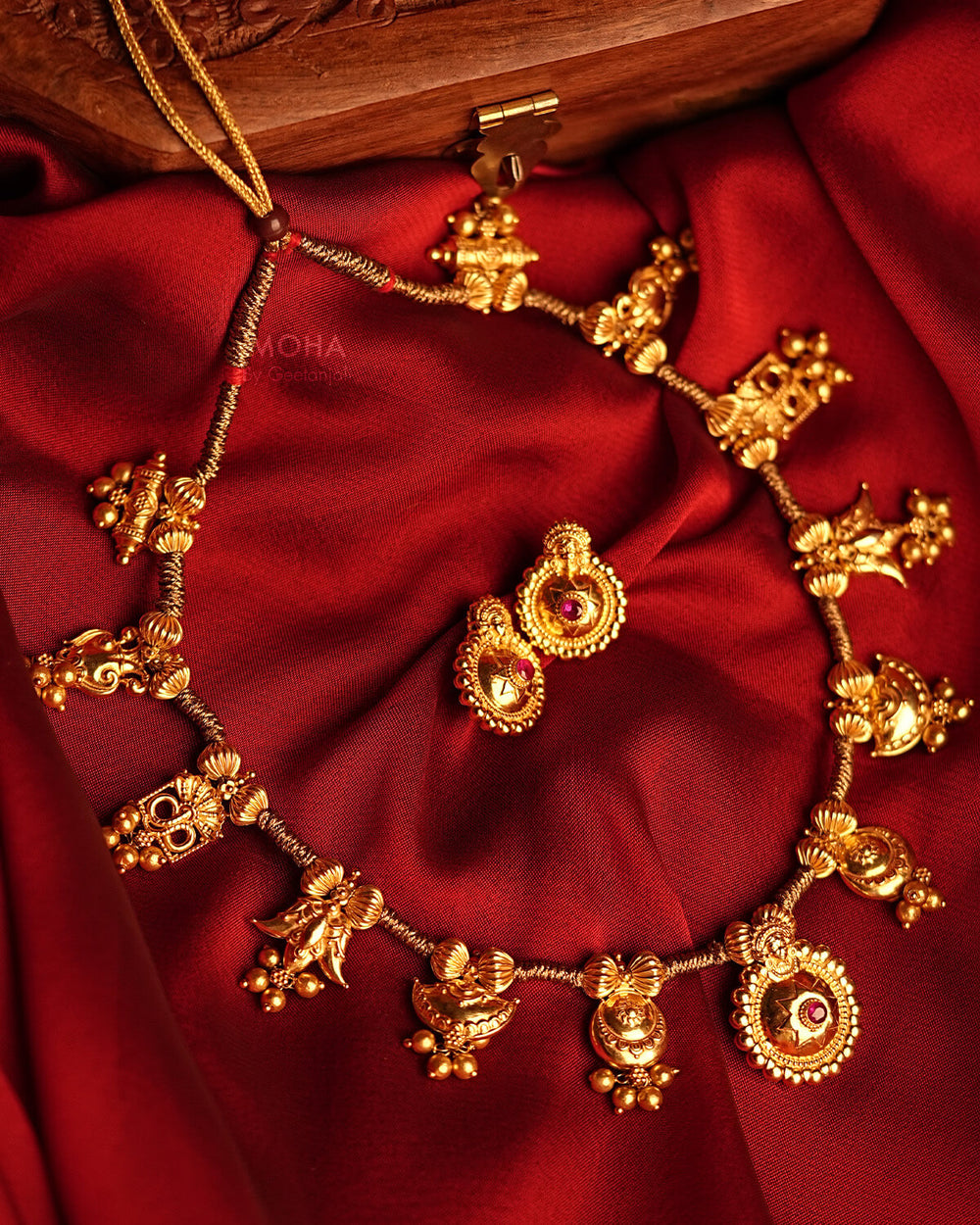 Bhavani Saaj Necklace by MOHA (Gold Plated)
