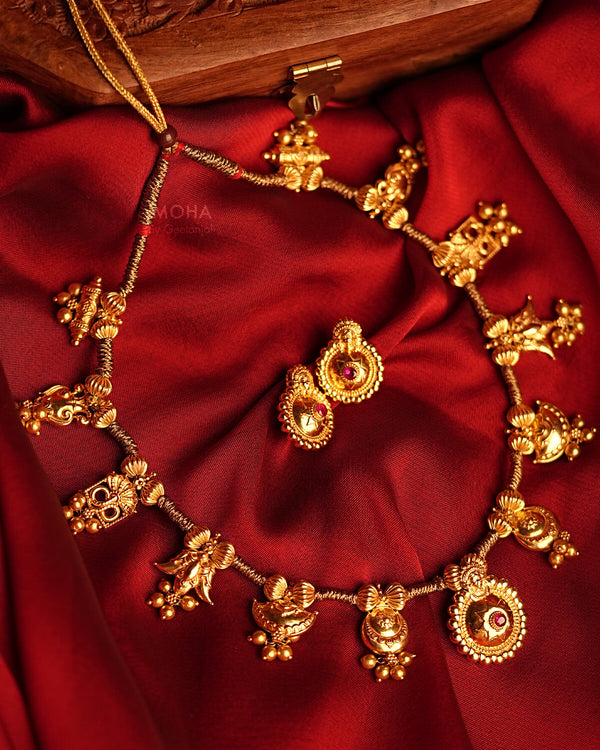 Bhavani Saaj Necklace by MOHA (Gold Plated)