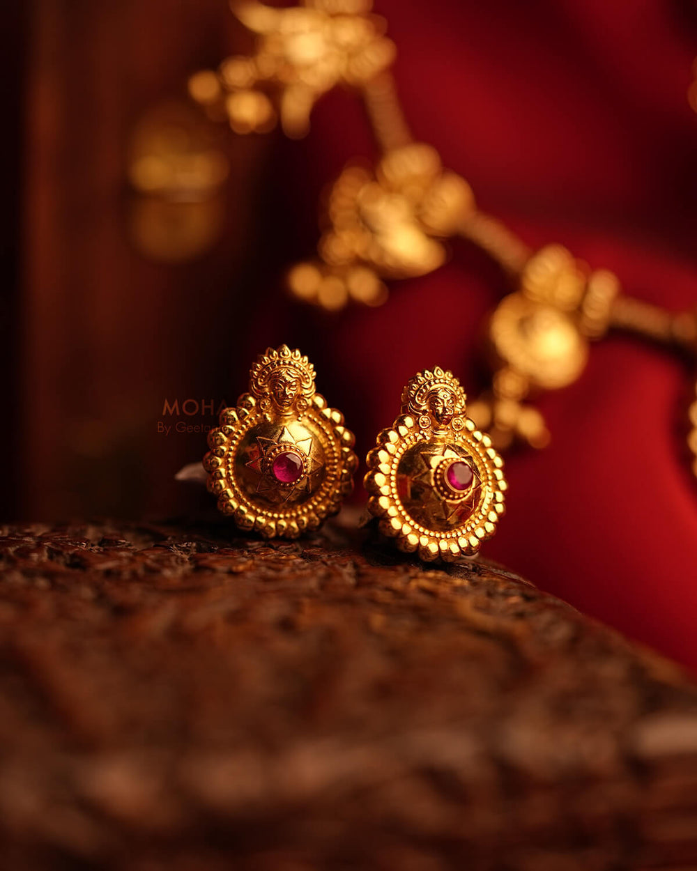 Bhavani Silver Earrings by MOHA (Gold Plated)