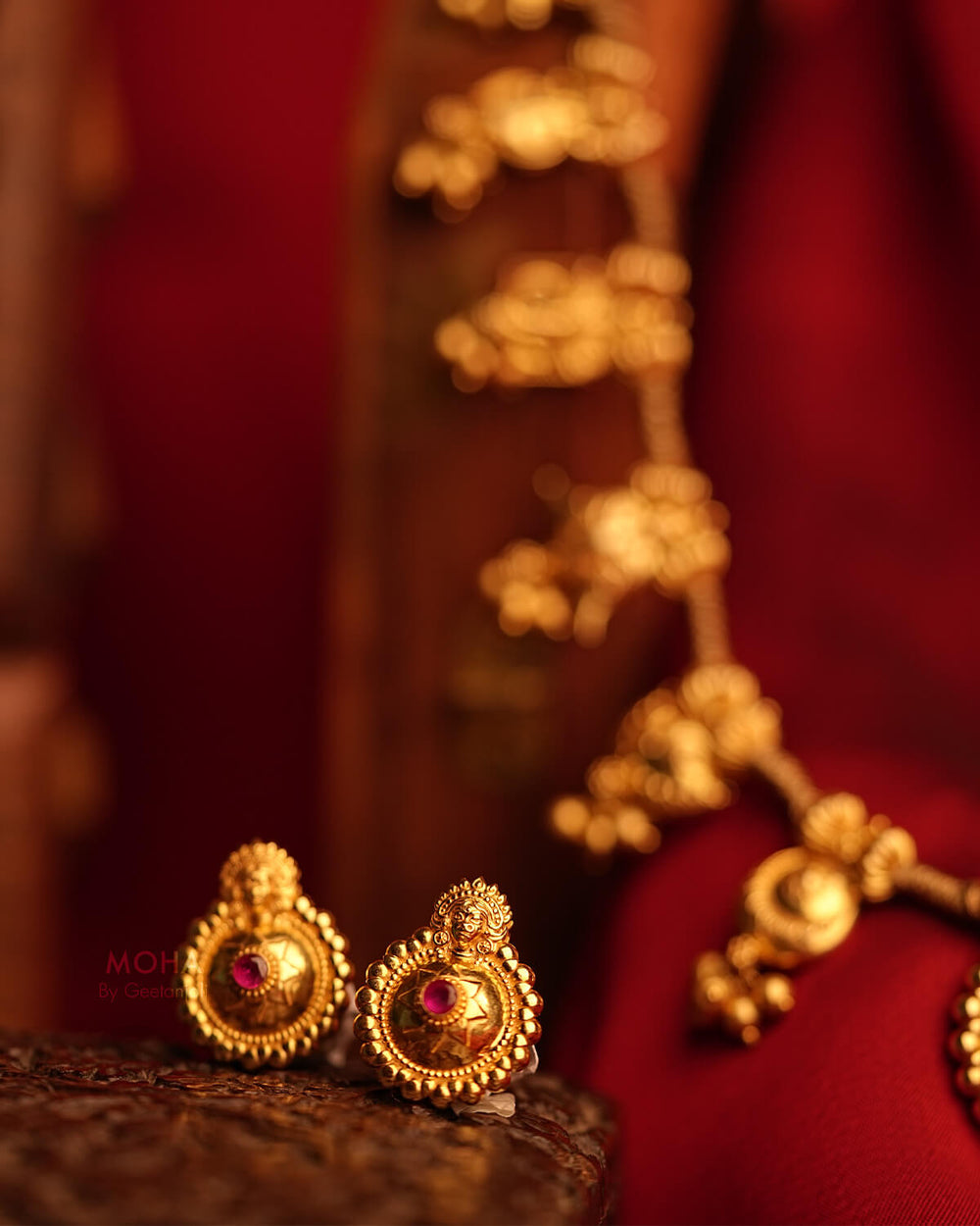 Bhavani Silver Earrings by MOHA (Gold Plated)