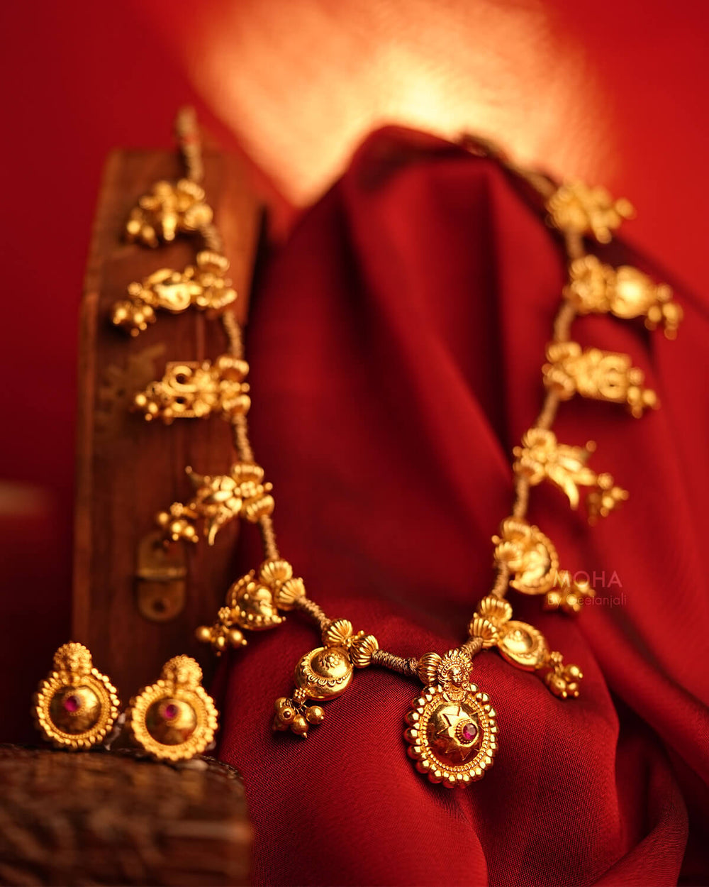 Bhavani Silver Earrings by MOHA (Gold Plated)