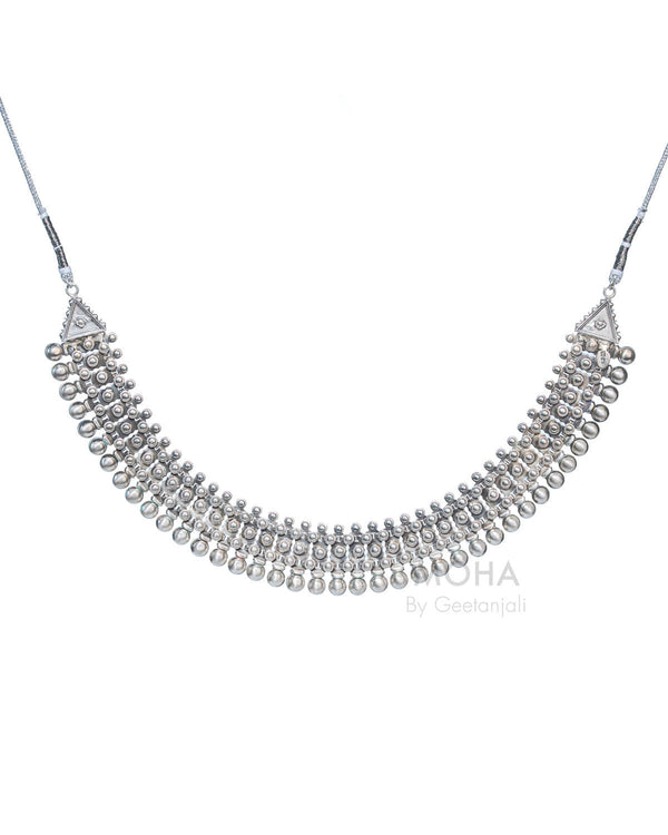 Bhavya Silver Necklace by MOHA