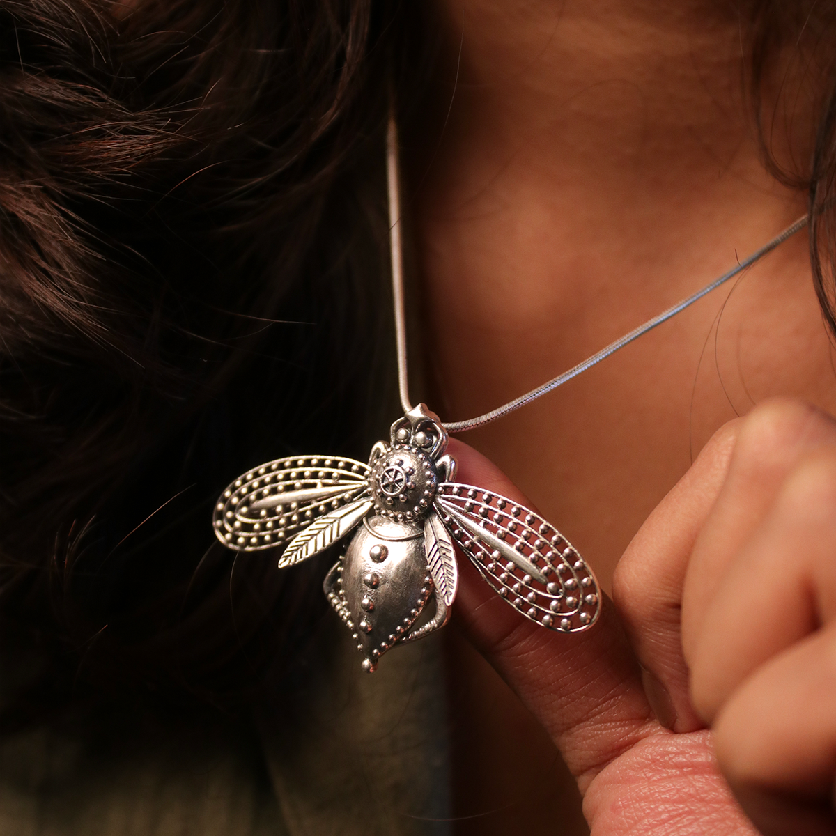 Bhawara Silver Pendant by MOHA (Only Pendant)