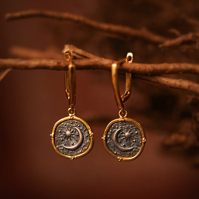 Celestial Duo Silver Earrings by MOHA