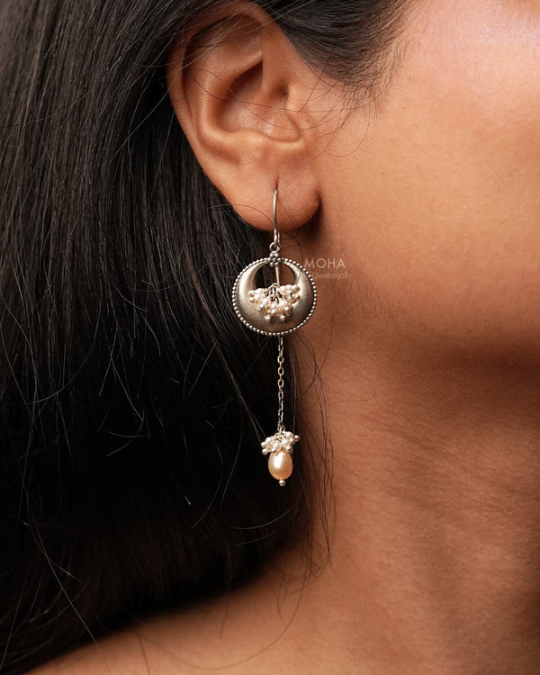 Chand Silver Sui Dhaga Earrings by MOHA
