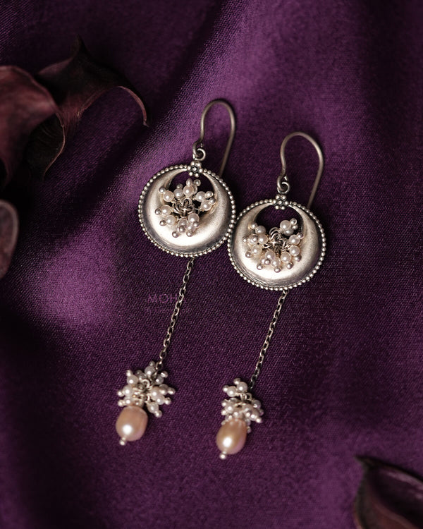 Chand Silver Sui Dhaga Earrings by MOHA