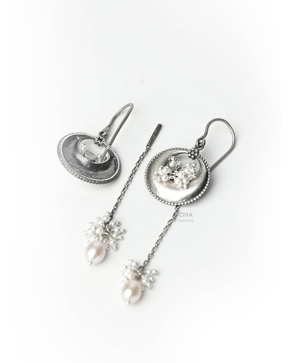 Chand Silver Sui Dhaga Earrings by MOHA