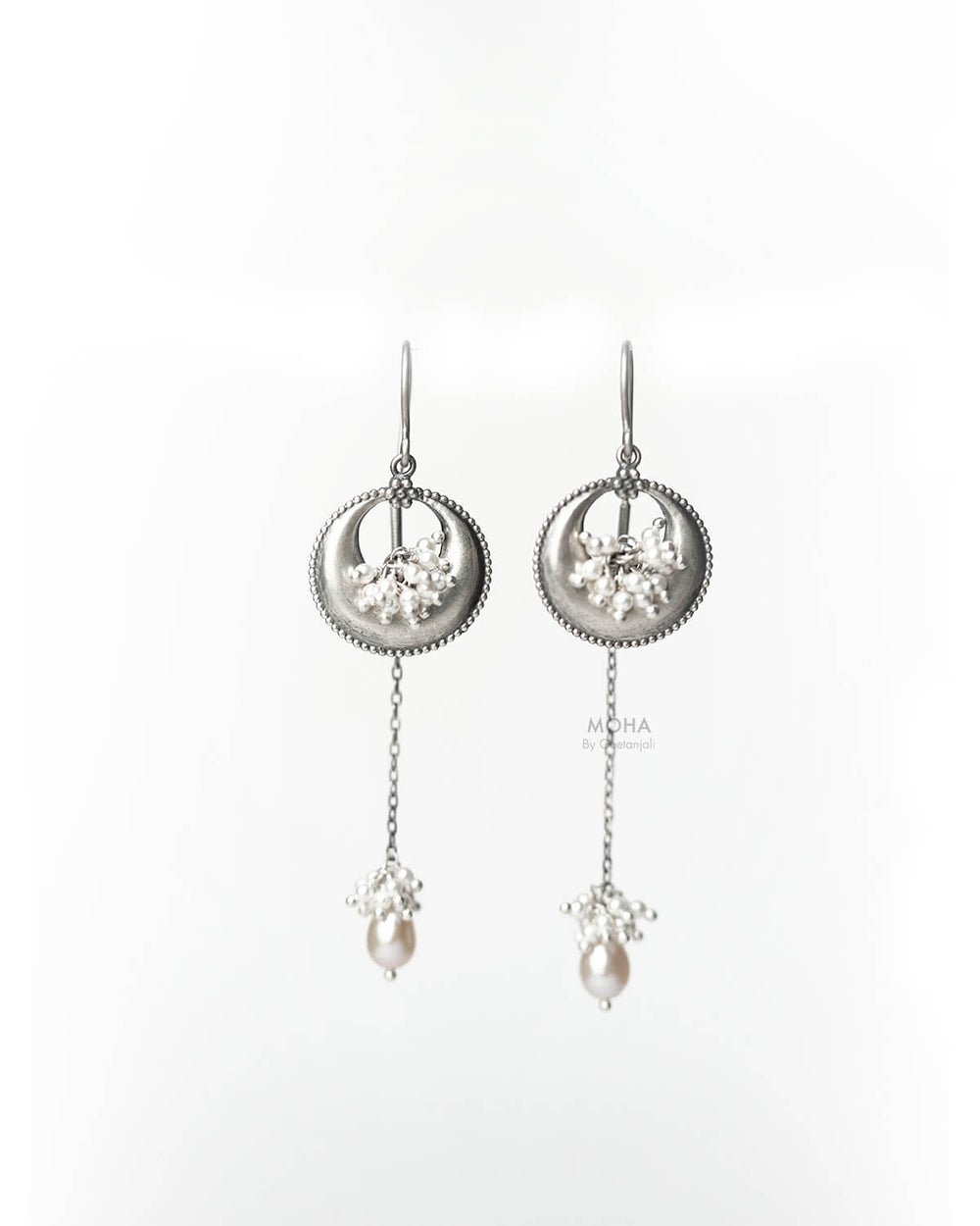 Chand Silver Sui Dhaga Earrings by MOHA