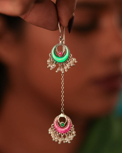 Chandini Silver Sui Dhaga Earrings by MOHA