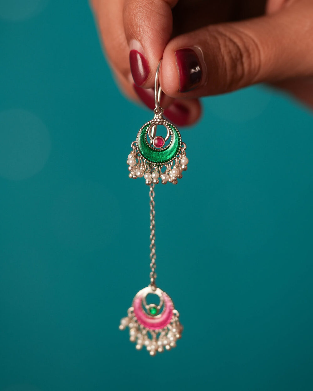 Chandini Silver Sui Dhaga Earrings by MOHA