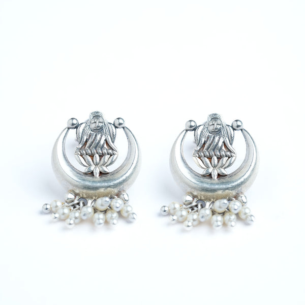 Chandra Lakshmi Silver Stud Earrings by Moha