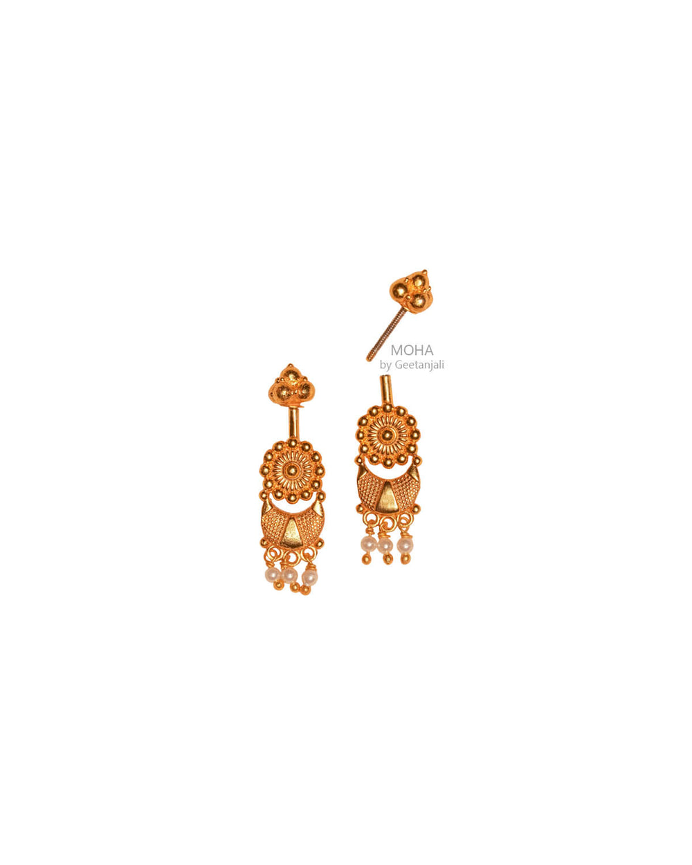Chandra Phool Silver Bugadi (Gold Plated) by MOHA