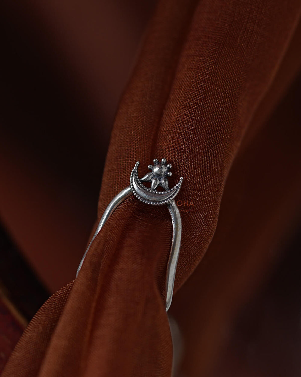 Chandra Vanki Silver Finger Ring by Moha