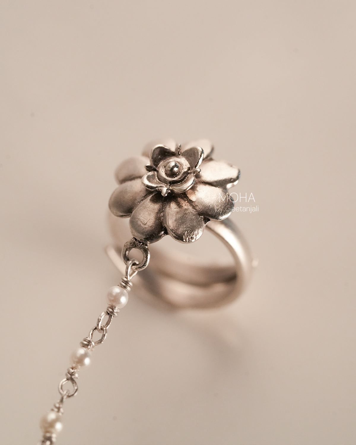 Chandrakor Silver Finger Ring by MOHA